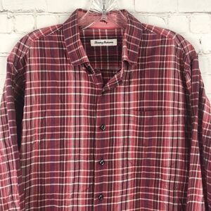 Tommy Bahama Red Plaid Long Sleeve Button Up Men's Sz Medium
